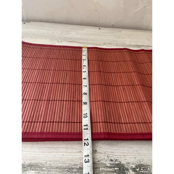 Set of four red rattan/bamboo look placemats - Picture 5 of 5